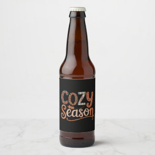 Etiqueta Para Botella De Cerveza Temporada Acogedora Retro Otoño Ponte Acogedora Dí
