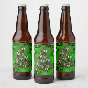 Etiqueta Para Botella De Cerveza Ten Un Navidad De Bolas De Hierro,