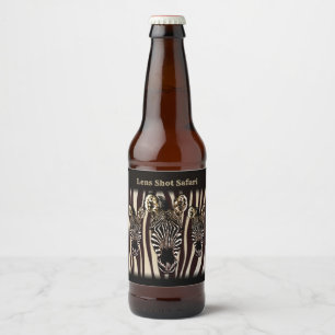 Etiqueta Para Botella De Cerveza Texto personal de la moda de rebaño de cebra anti