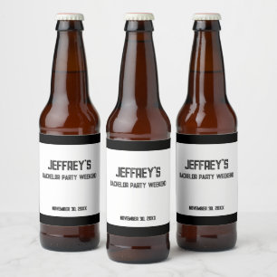Etiqueta Para Botella De Cerveza Texto Personalizado Fin de Semana de Despedida de