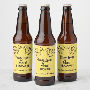 Etiqueta Para Botella De Cerveza Texto personalizado, ubicación y color Shaka