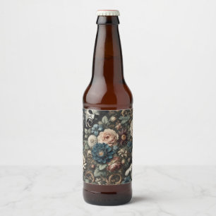 Etiqueta Para Botella De Cerveza The Fallen Nursery – Diseño Floral Gótico
