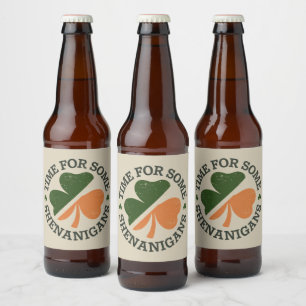 Etiqueta Para Botella De Cerveza Tiempo de San Patricio para algunas travesuras de 