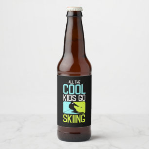 Etiqueta Para Botella De Cerveza Todos Los Chicos Geniales Van A Esquiar