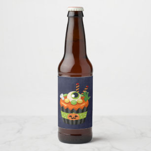 Etiqueta Para Botella De Cerveza Torta de Halloween dulce y melindrosa