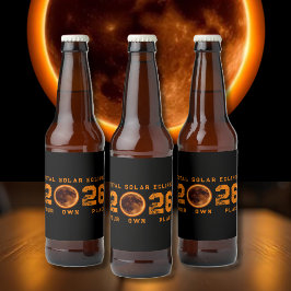 Etiqueta Para Botella De Cerveza Total Solar Eclipse August 12, 2026