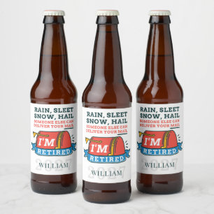 Etiqueta Para Botella De Cerveza Trabajador Postal Jubilado Reparto de Correo Jubil