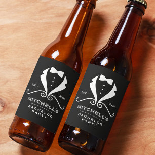 Etiqueta Para Botella De Cerveza Traje de esmoquin con corbatín para despedida de s