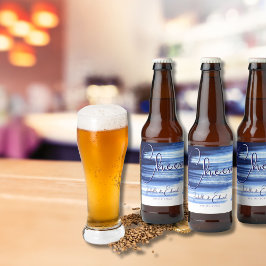 Etiqueta Para Botella De Cerveza Trazos de pincel de acuarela azul marino modernos 