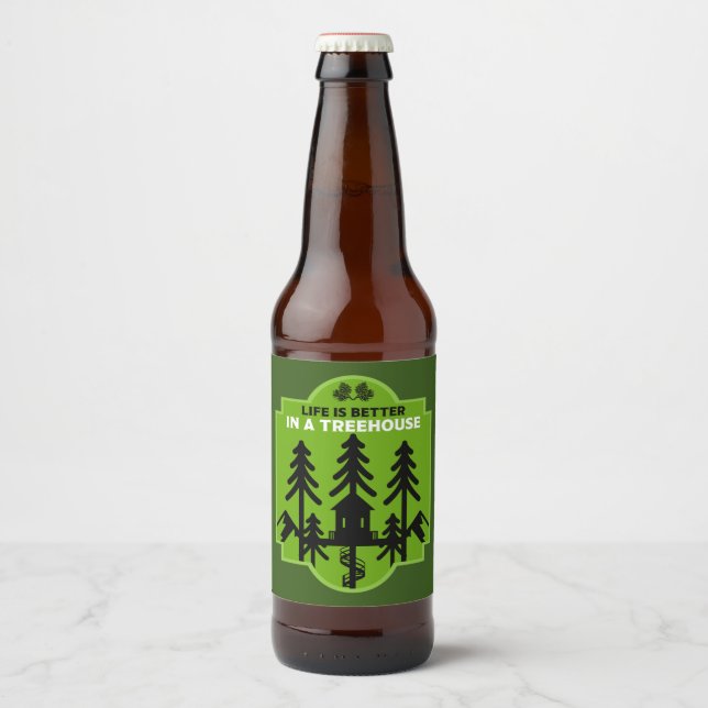 Etiqueta Para Botella De Cerveza Treehouse Living (Anverso)