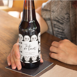 Etiqueta Para Botella De Cerveza Triste truco o trato de sacrificio   Fiesta de Hal