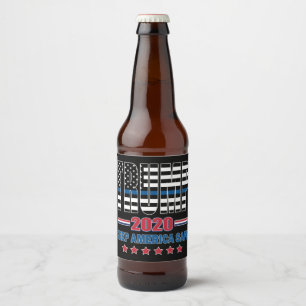 Etiqueta Para Botella De Cerveza Trump 2020 protege a Estados Unidos