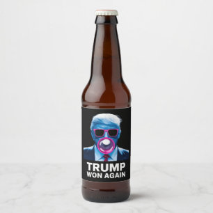Etiqueta Para Botella De Cerveza Trump Ganó de Nuevo Elección 2024 Voto Presidente