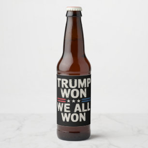Etiqueta Para Botella De Cerveza Trump Ganó Todos Ganamos Presidente 47 EE. UU.