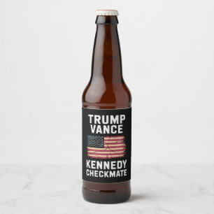 Etiqueta Para Botella De Cerveza Trump Vance 2024 Trump Vance Kennedy Jaque Mate