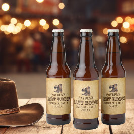 Etiqueta Para Botella De Cerveza Último partido de soltero de Rodeo Grunge Brown
