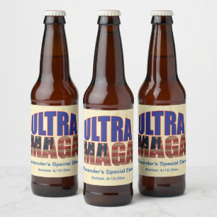 Etiqueta Para Botella De Cerveza Ultra MAGA Trump Supporter 🚗 EE.UU.