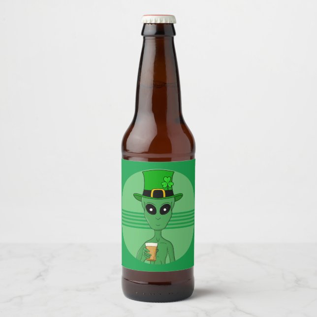 Etiqueta Para Botella De Cerveza Un extranjero de St. Patrick (Anverso)