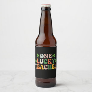 Etiqueta Para Botella De Cerveza Un profesor afortunado enseñando retro en el día d