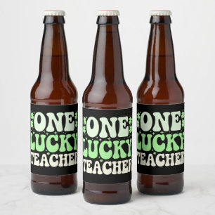 Etiqueta Para Botella De Cerveza Un profesor afortunado Groovy Profesor Retro St Pa