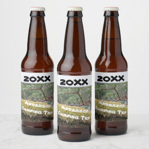 Etiqueta Para Botella De Cerveza Vacaciones familiares en el bosque: viaje de campi