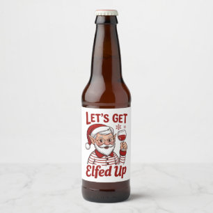 Etiqueta Para Botella De Cerveza Vamos a emborracharnos de Navidad Humor de elfo sa