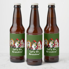 Etiqueta Para Botella De Cerveza ¡Vamos Brandon! Personalizado Santas