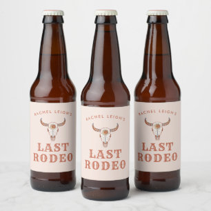 Etiqueta Para Botella De Cerveza Vaquera del Desierto Último Rodeo