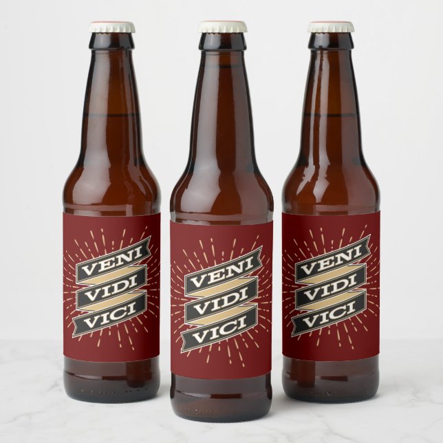 Etiqueta Para Botella De Cerveza Veni Vidi Vici Red (Botellas)