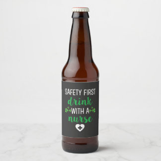 Etiqueta Para Botella De Cerveza Vida de enfermería | Seguridad Primer Bebida Con E