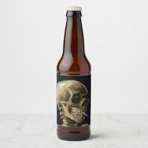 Etiqueta Para Botella De Cerveza Vincent van Gogh - Cráneo con cigarrillo encendido