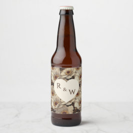 Etiqueta Para Botella De Cerveza Vintage Anemones Themed Destination Wedding