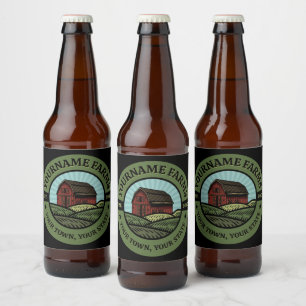 Etiqueta Para Botella De Cerveza Vintage Barn AÑADIR NOMBRE País Granjero Cultivo