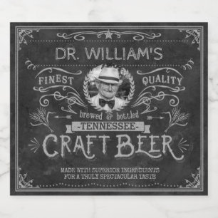 Etiqueta Para Botella De Cerveza Vintage Craft Beer Personalizado Brewer Photo Name