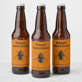 Etiqueta Para Botella De Cerveza Vintage Halloween Antiguo Incendio Naranja
