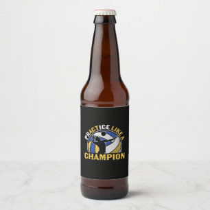 Etiqueta Para Botella De Cerveza Voleibol Práctica Como Campeón