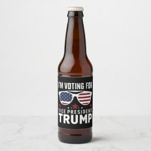Etiqueta Para Botella De Cerveza Voto por las elecciones del vicepresidente Trump 2