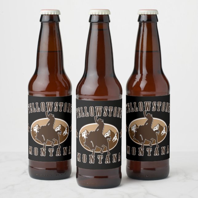 Etiqueta Para Botella De Cerveza Yellowstone Montana (Botellas)