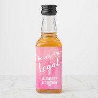 21 y Personalizado de acuarela rosa legal Mini
