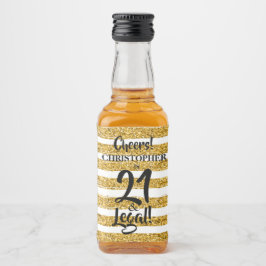 Etiqueta Para Botella De Licor 21 y Personalizado de  Mini Purpurinas de los Faux