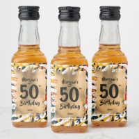 50.º oro de cumpleaños en la colorida impresión de