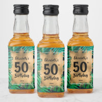 50.º oro de cumpleaños sobre plantas tropicales Mi