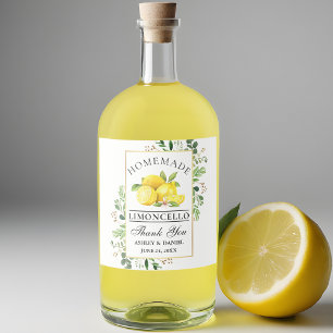 Etiqueta Para Botella De Licor Acuarela Lemons Gold Limoncello