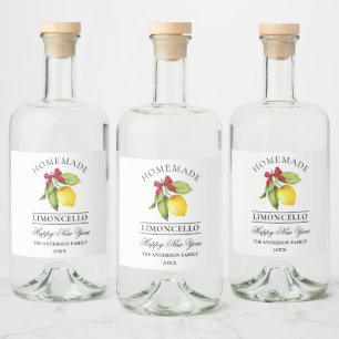 Etiqueta Para Botella De Licor Acuarela Limoncello Casero Año Nuevo