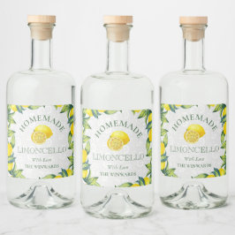 Etiqueta Para Botella De Licor Acuarela Limones Sicilianos Limoncello Casero