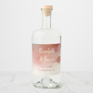 Etiqueta Para Botella De Licor Acuarela moderna Terracotta Desert Boho Boda