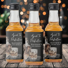 Etiqueta Para Botella De Licor Aged To Perfection Whiskey Men's Birthday Party