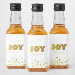 Etiqueta Para Botella De Licor Alegría   Navidades divertidos White & Gold Mini