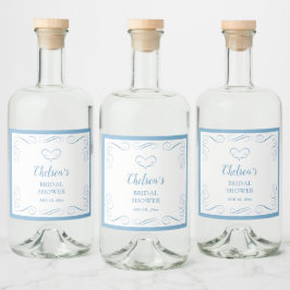 Etiqueta Para Botella De Licor Algo Azul Antes de Hacer Elegante Despedida de Sol