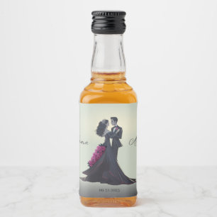 Etiqueta Para Botella De Licor Amantes Góticos Románticos Boda Elegante